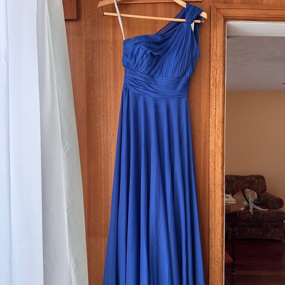 Azazie Charlize Royal Blue One-Shoulder Dress